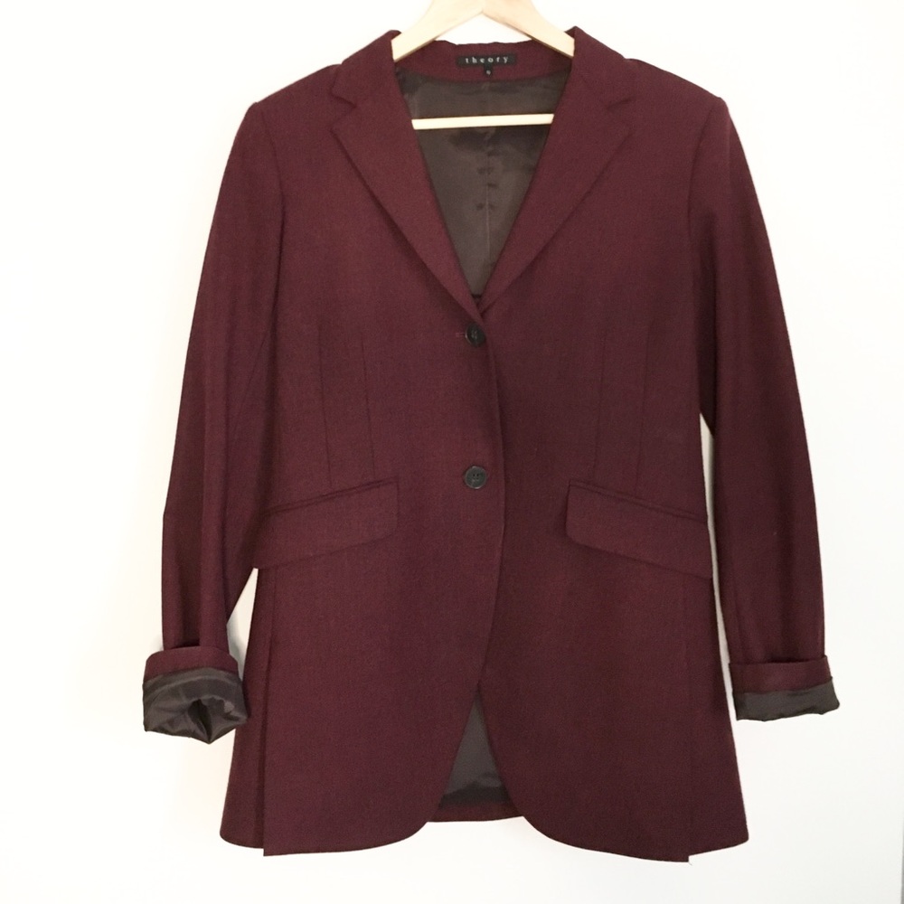 THEORY wool blend structured blazer 10